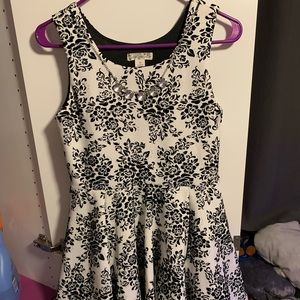Black and White Floral Dress